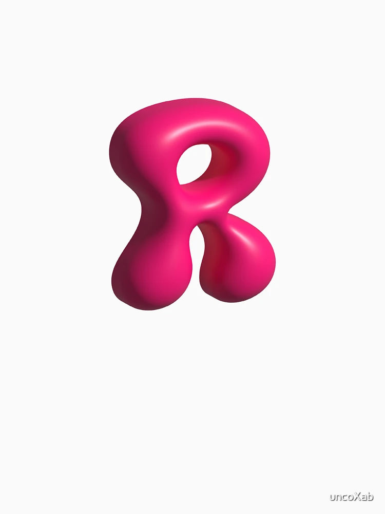 3D Pink Jelly Letter R – Glossy Bubble Alphabet Art
