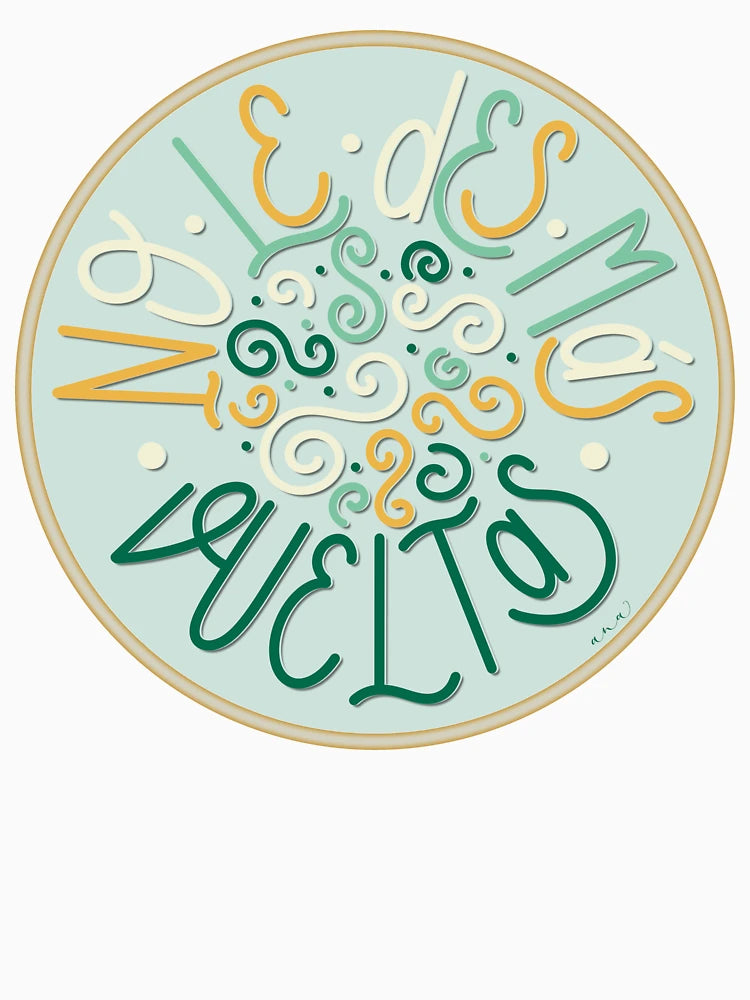 Don't overthink it in turquoise (in Spanish)