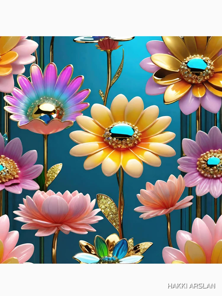 3d pastel flowers background, floral poster design.