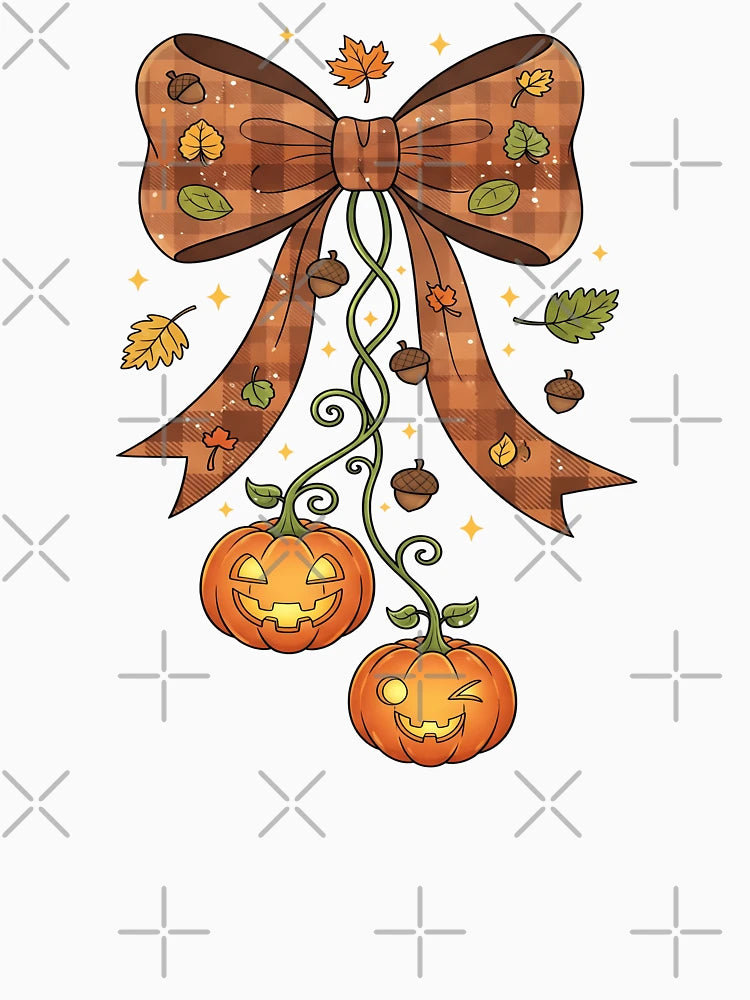 Festive Croquette Bow with Dangling Jack-O-Lanterns #2