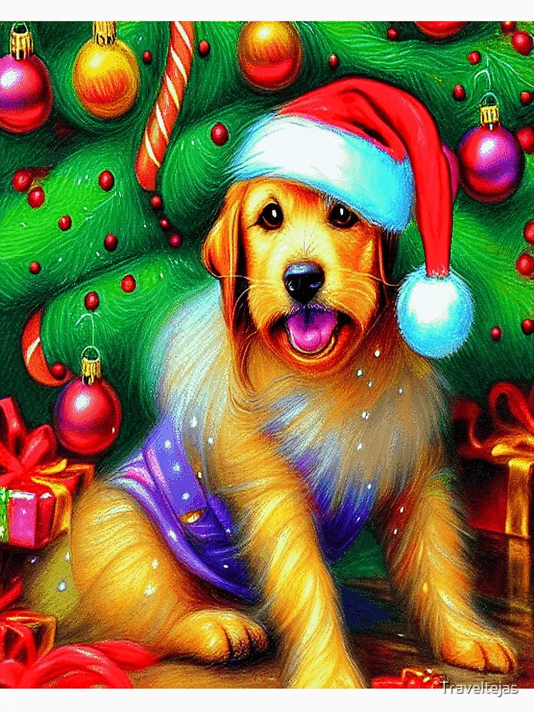 Adorable Shaggy Christmas Puppy