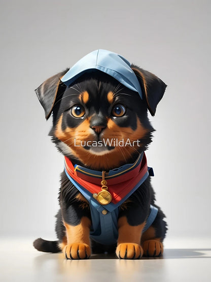Dog Rottweiler cute 3D