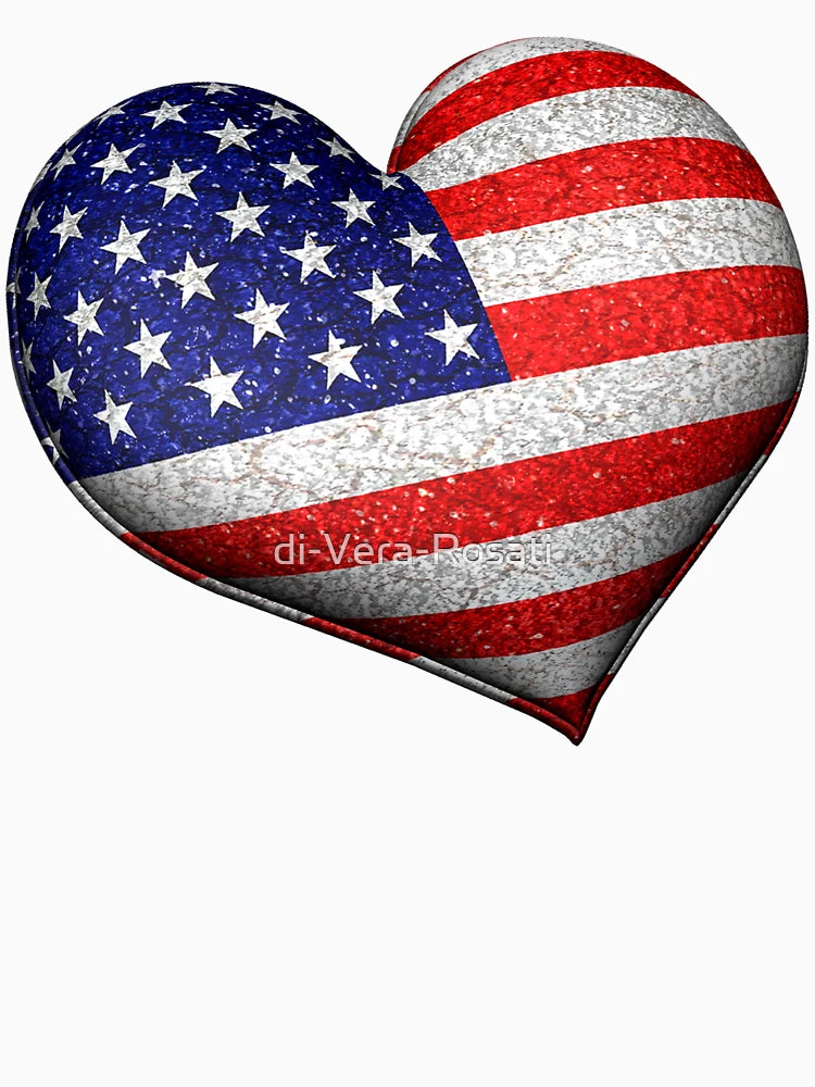 3D USA heart.