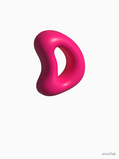3D Pink Jelly Letter D – Glossy Bubble Alphabet Art