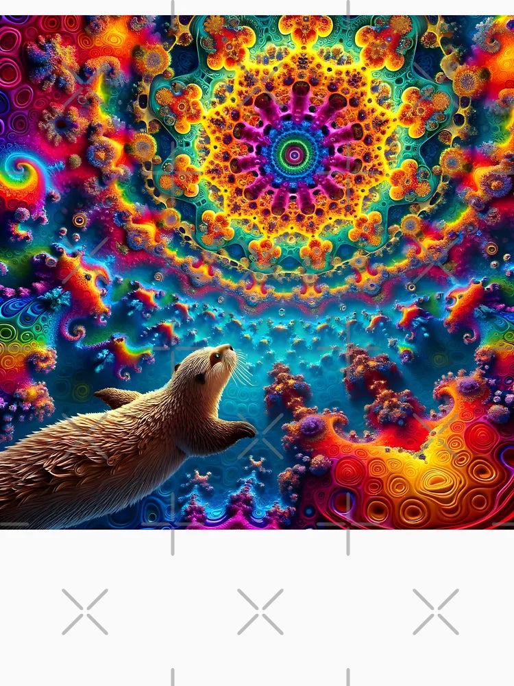 A.I. Psychedelic Fractal Otter 0001 FunFractals ChromaDepth 3D