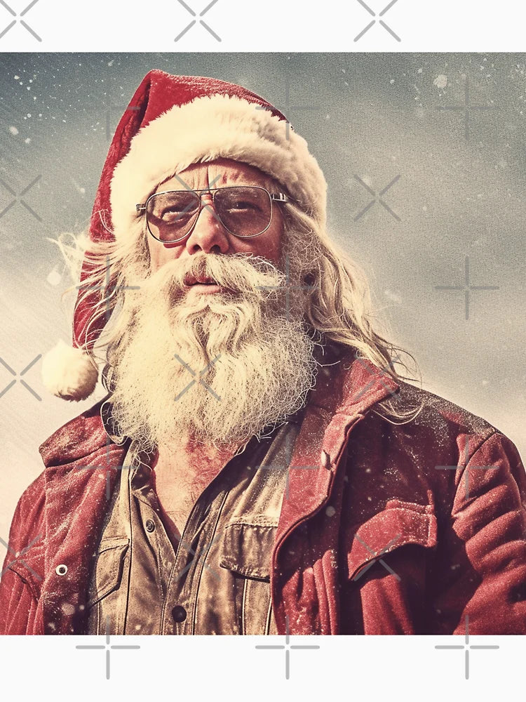 effortlessly cool Santa Claus donning a Christmas hat style