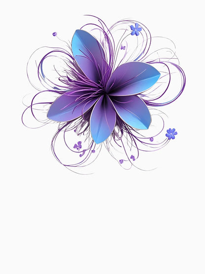 3D blooming delicate purple  flower