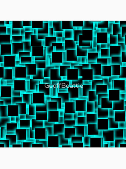 3d squares on glowing aqua backdrop