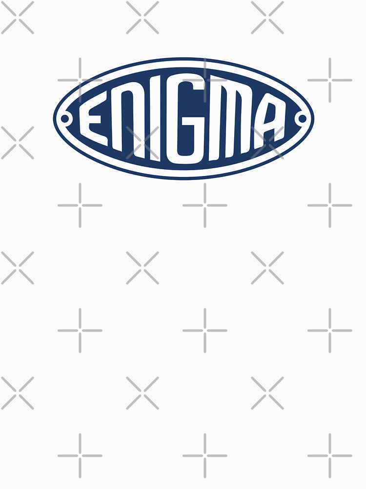 Enigma Cryptography Machine Logo Blue