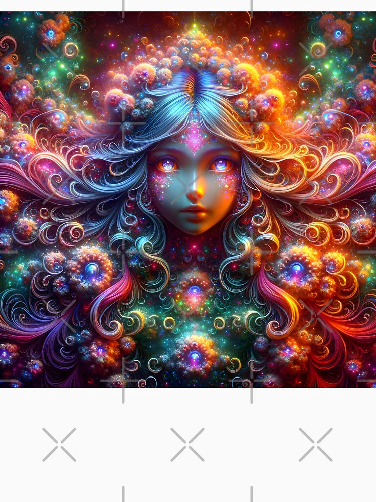 A.I. Psychedelic Fractal Anime Girl 8K 0027 FunFractals ChromaDepth 3D