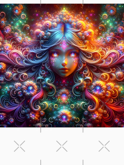 A.I. Psychedelic Fractal Anime Girl 8K 0027 FunFractals ChromaDepth 3D