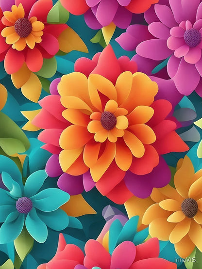 3D flowers Pattern