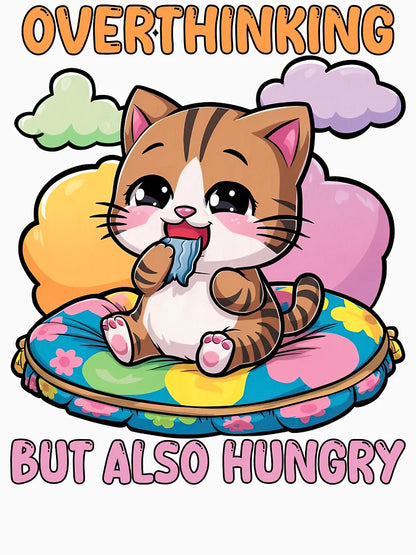 Overthinking But Also Hungry, Over Thinking, Kawaii Style, Funny Cat