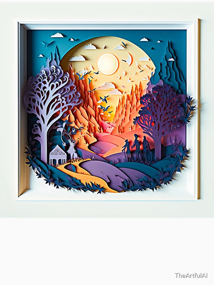 3D Effect Papercut Art - Fairytale Scene