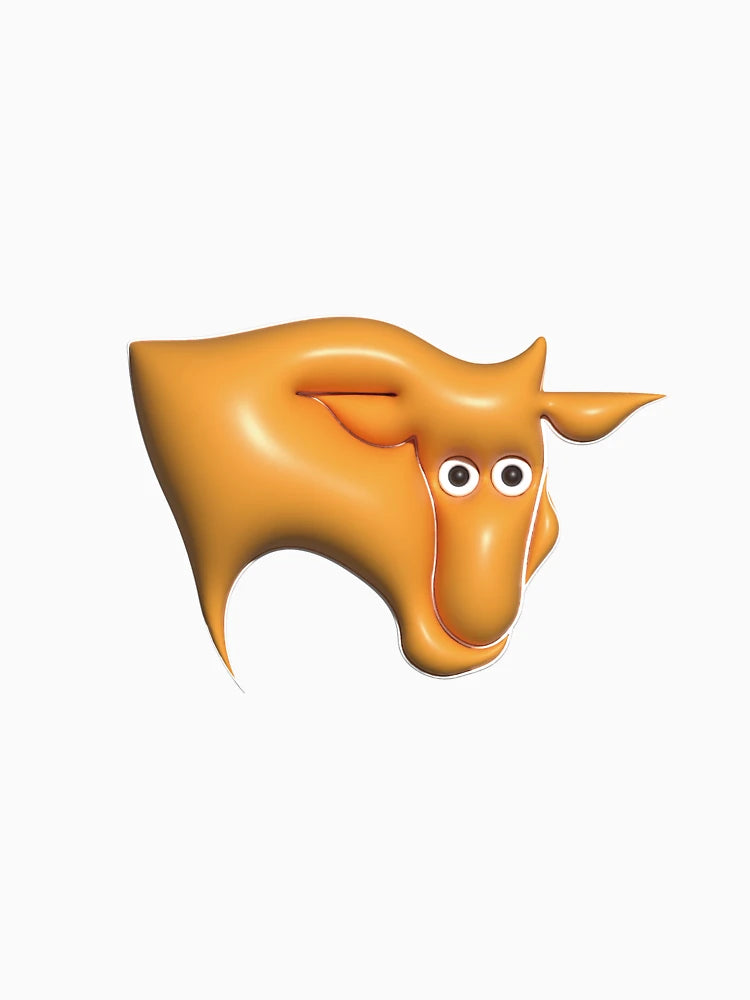 3d orange cow