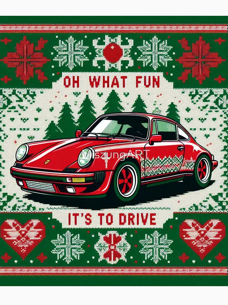 Exclusive Festive Holiday Sweater - Premium Car Design | Perfect Christmas Gift
