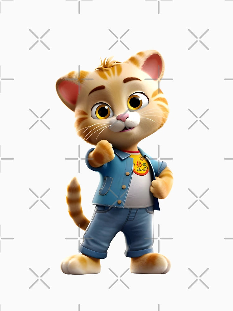 A 3D CARTOON CAT WITHOUT BACKGROUND