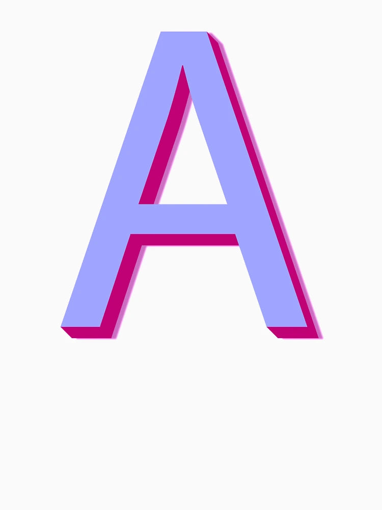 3D letter A on a white background.