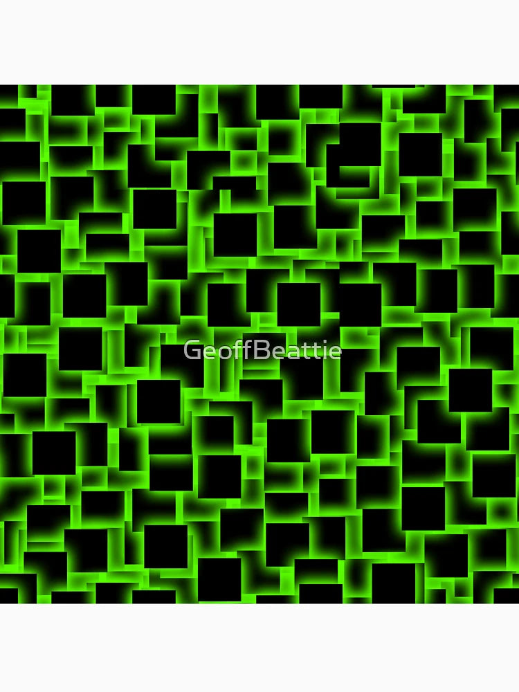 3d squares on glowing green backdrop