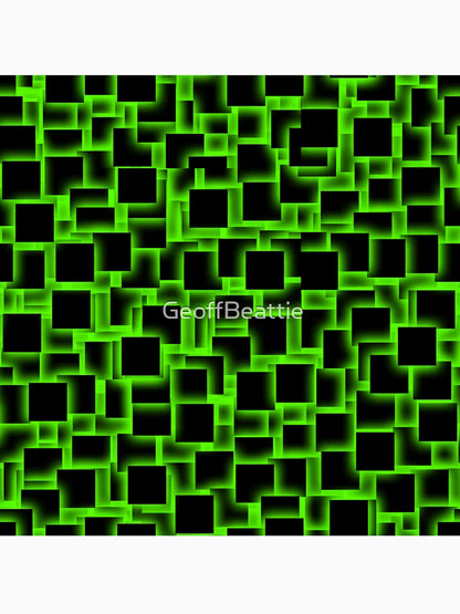 3d squares on glowing green backdrop