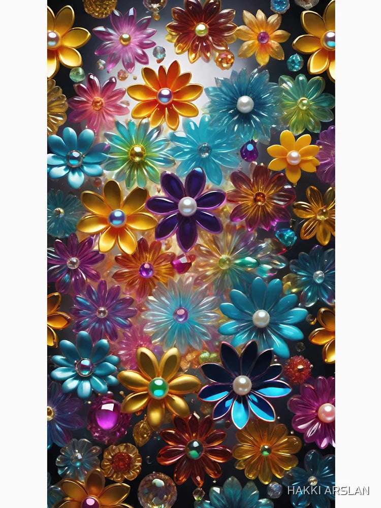 3d Colorful Flowers Backgroun, Floral Pattern