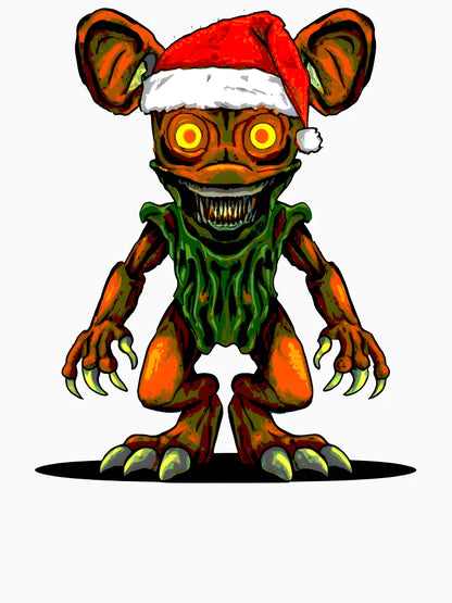 Alien wearing a Santa hat
