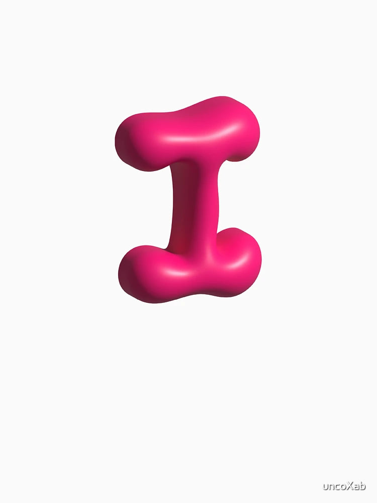 3D Pink Jelly Letter I – Glossy Bubble Alphabet Art