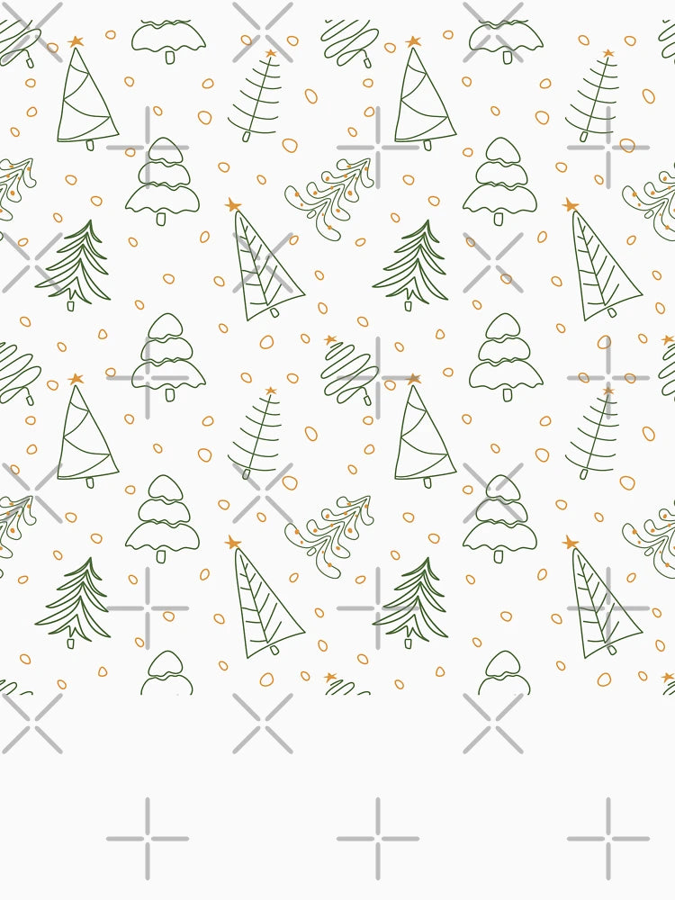Doodle style Christmas tree pattern