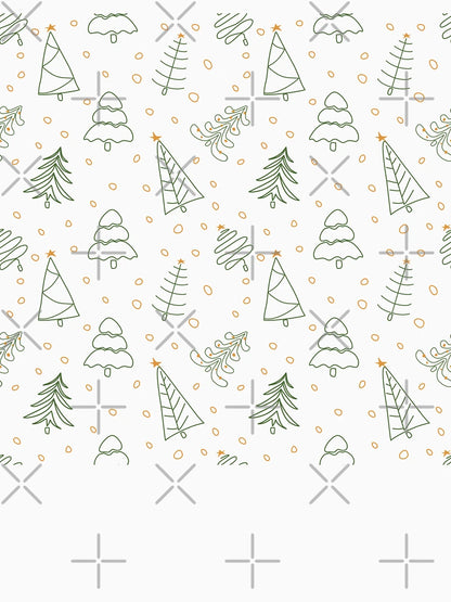 Doodle style Christmas tree pattern