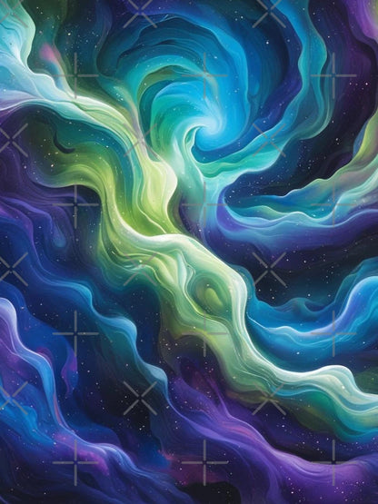 Abstract Aurora Borealis - Shades of Blue, Purple and Green 3