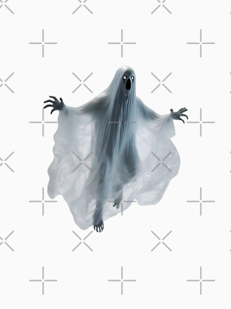 A close-up image of a ghost.