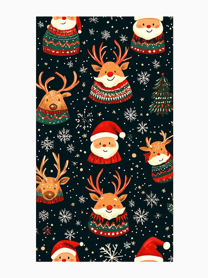 Festive Christmas Pattern with Santa and Reindeer
