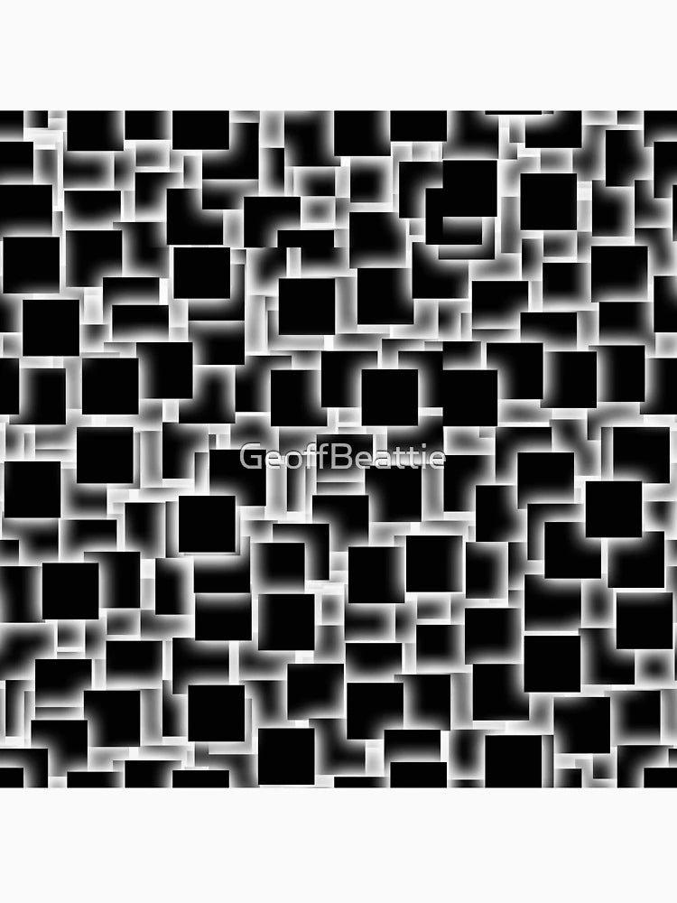 3d black and white squares on glowing peach backdrop