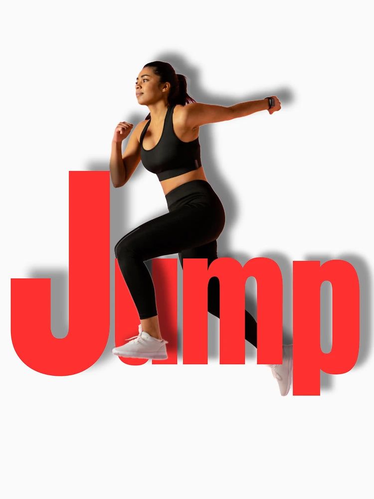 3D Jump Girl Silhouette – Motivational Street Style Design