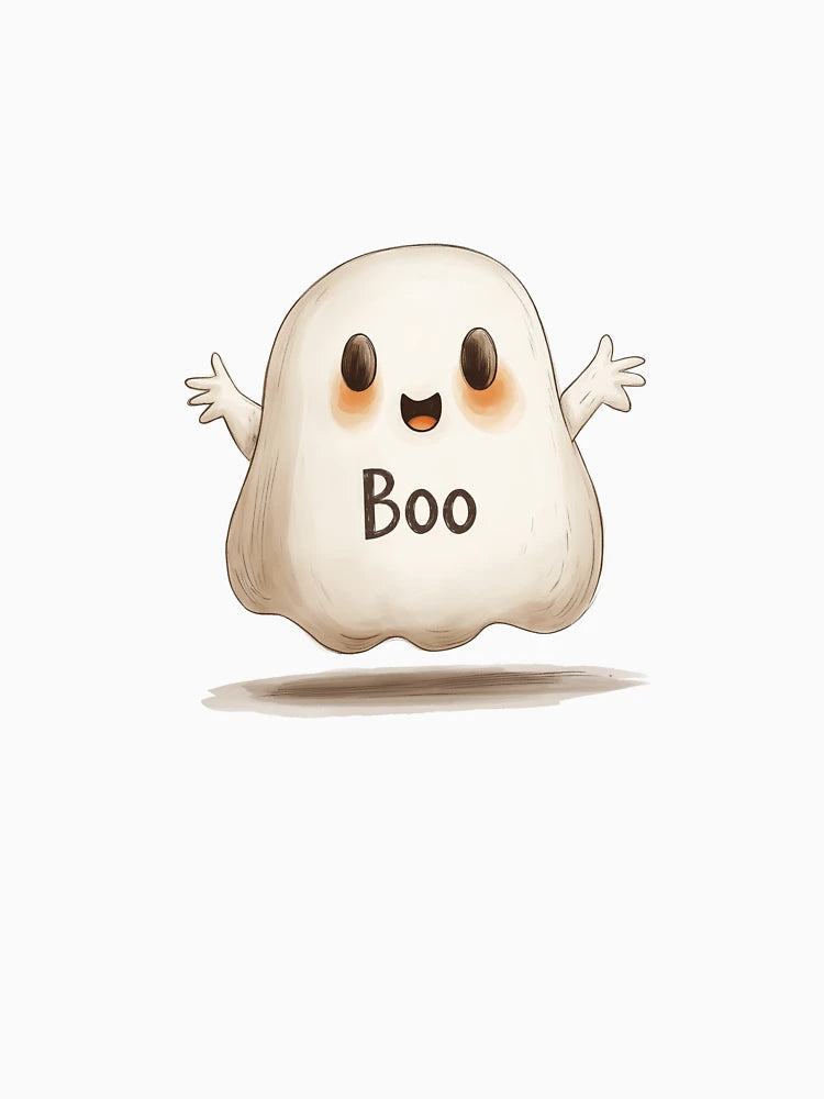 Adorable Boo Ghost Illustration