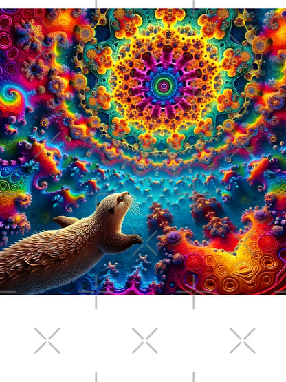 A.I. Psychedelic Fractal Otter 0001 FunFractals ChromaDepth 3D