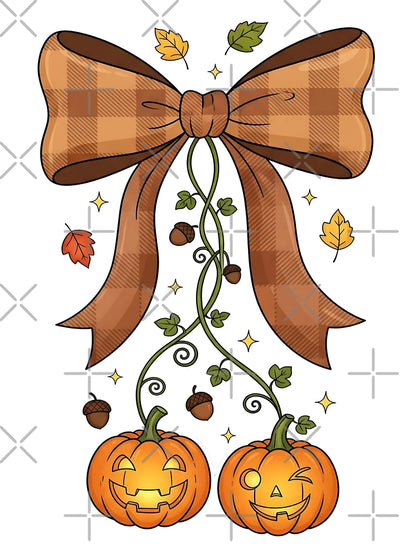 Festive Croquette Bow with Dangling Jack-O-Lanterns #1