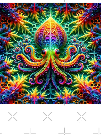 A.I. Psychedelic Fractal Octopus 0005 FunFractals ChromaDepth 3D