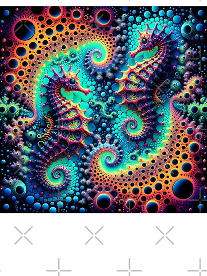 A.I. Psychedelic Fractal Seahorse 0004 FunFractals ChromaDepth 3D