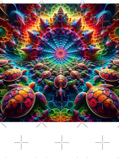 A.I. Psychedelic Fractal Sea Turtle 0004 FunFractals ChromaDepth 3D