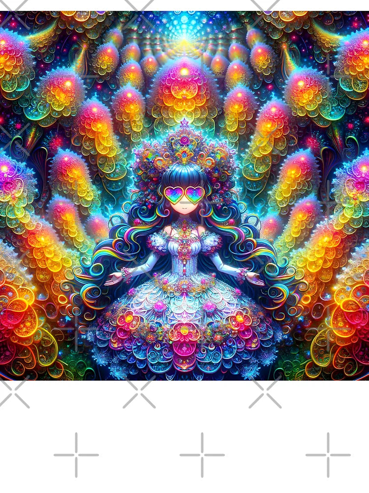 A.I. Psychedelic Fractal Anime Girl 8K 0025 FunFractals ChromaDepth 3D