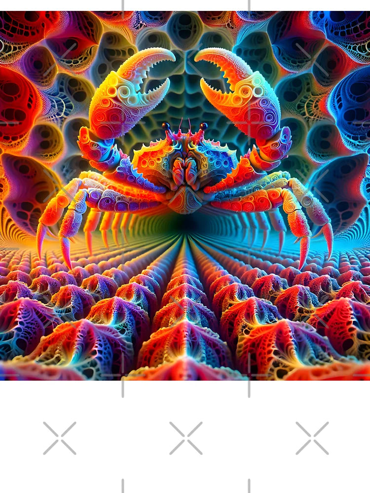 A.I. Psychedelic Fractal Crab 0005 FunFractals ChromaDepth 3D