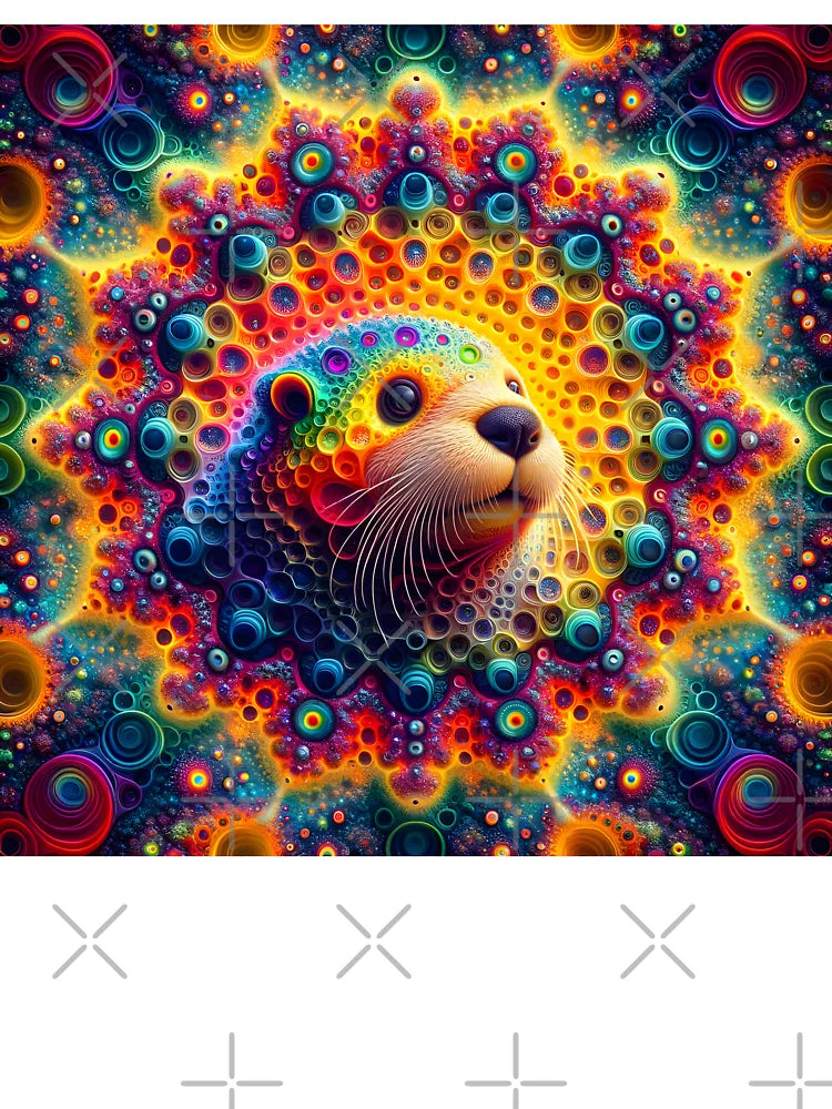 A.I. Psychedelic Fractal Otter 0004 FunFractals ChromaDepth 3D