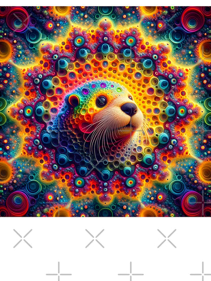 A.I. Psychedelic Fractal Otter 0004 FunFractals ChromaDepth 3D