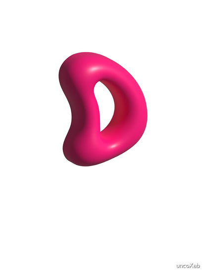 3D Pink Jelly Letter D – Glossy Bubble Alphabet Art