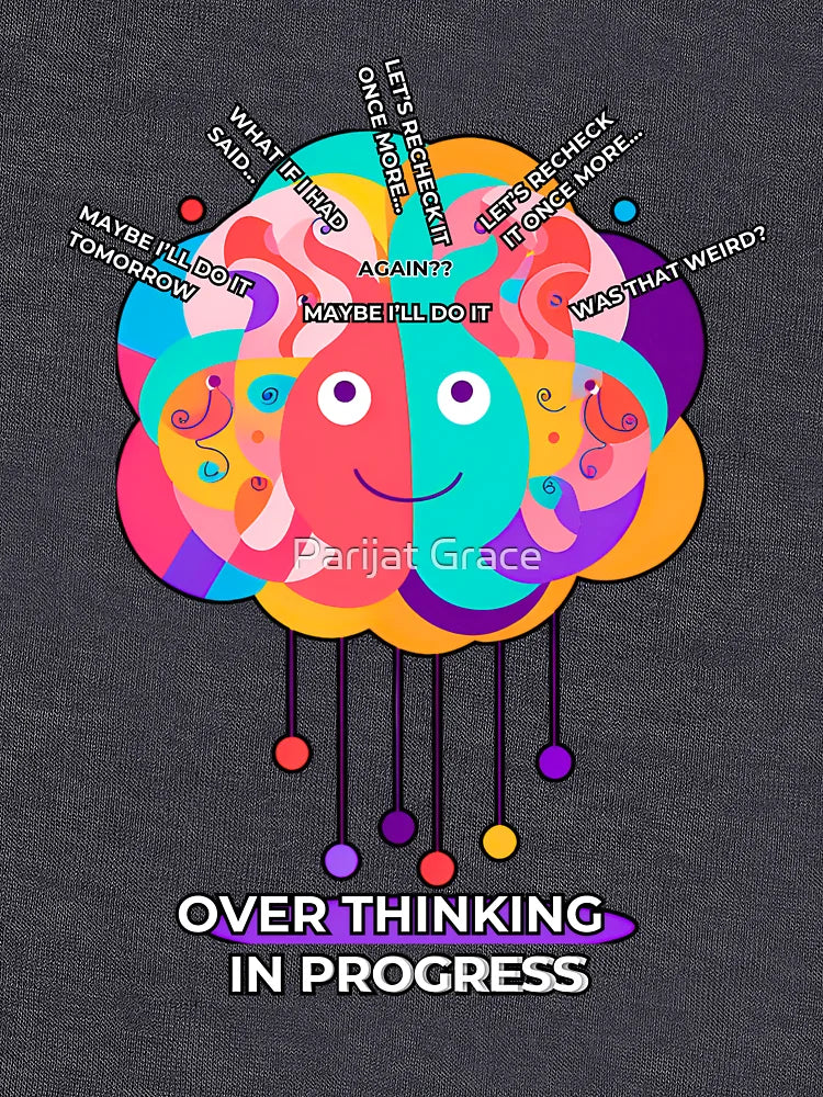 Overthinking in Progress – Funny Introvert T-Shirt