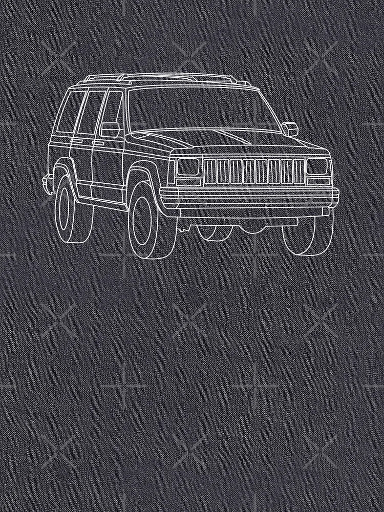 84 - 96  4 door USA 4x4 off road vehicle 3D outline white