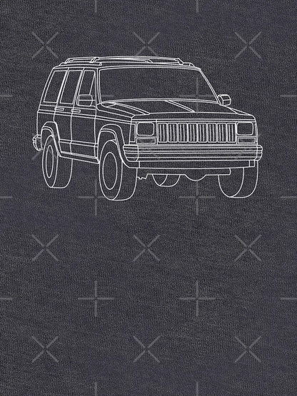 84 - 96  4 door USA 4x4 off road vehicle 3D outline white