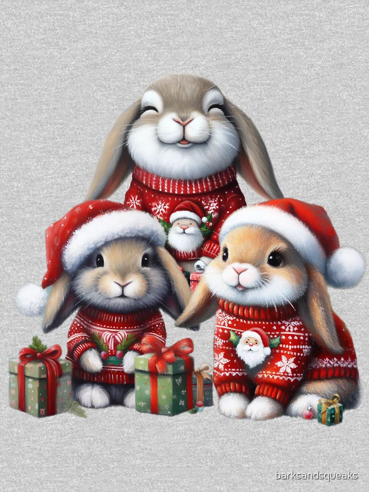 Festive Christmas Bunnies with Gifts