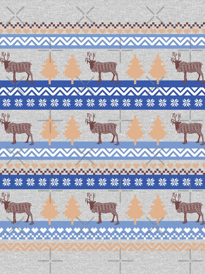 Fair Isle Classic Patchwork Reindeer Ugly Christmas Sweater Print 1